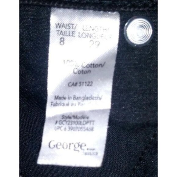 womens George Jeans Sz 8 partial elastic straight leg high rise 32x28 Pockets EC - Picture 6 of 6